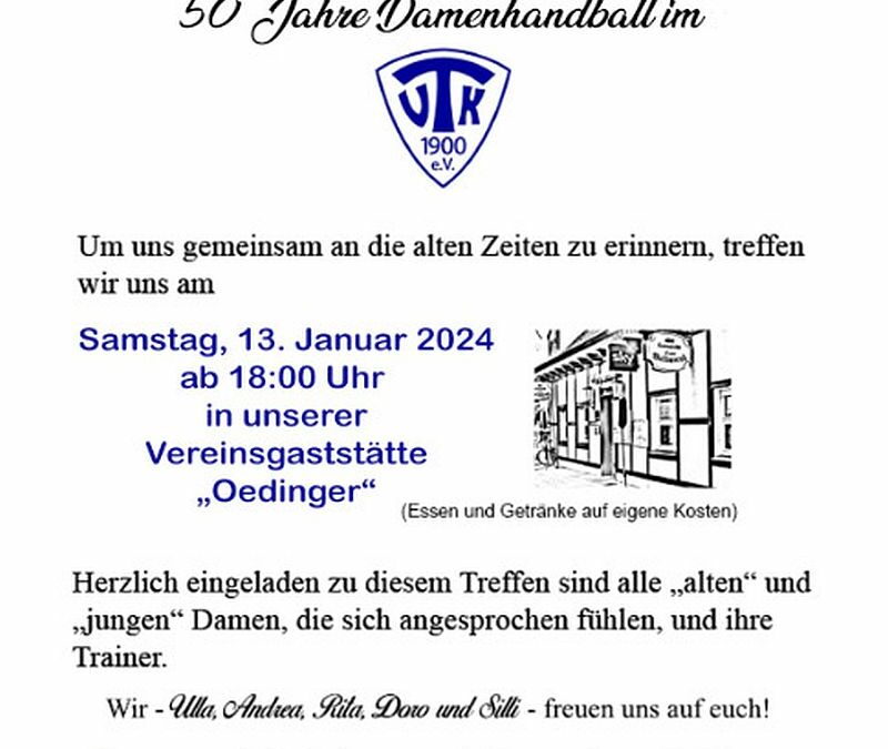 50 Jahre Damenhandball im TVK – Einladung zum Treffen am 13. Januar 2024