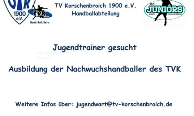 Trainer gesucht: Werde Teil unserer Handballfamilie beim TV Korschenbroich und der JSG Juniors Anrath/Korschenbroich!