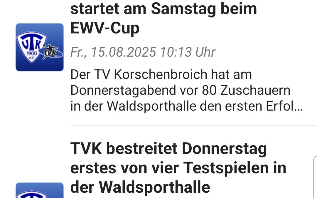 Die Handball-App des TV Korschenbroich